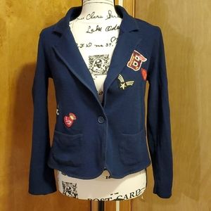 Navy Knit Blazer
